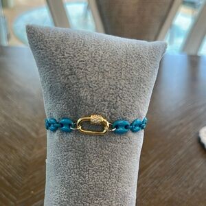 NEW Blue and Gold Chain Bracelet